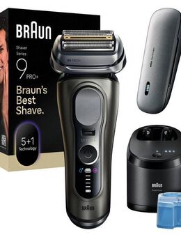 Braun Elektrorasierer Series 9 9675cc, Smart Care Center, integrierter Präzisionstrimmer, 5+1 ultradünne Präzisionsklingen, Ladeetui, 6-in-1 SmartCare Center