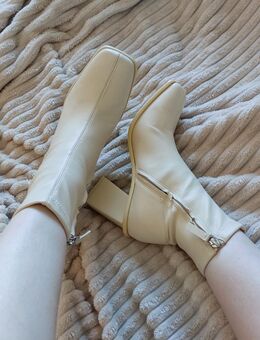 Pull&Bear Stiefelletten 39 Creme Damen - Bestensee