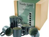 CreaTable Becher Nordic Fjord, Steinzeug, Kaffeebecher, Tassen Set, 6-teilig, 285 ml