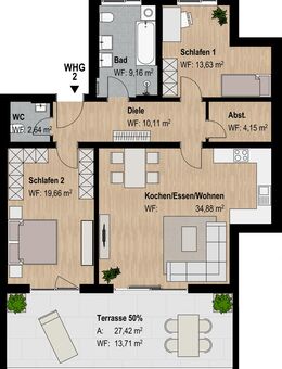 Moderne 3-Zimmer-Neubauwohnung im Erdgeschoss - Abenberg