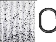 SCHÖNER WOHNEN-Kollektion Duschvorhang »Tosi« Breite 180 cm (Set, 17-tlg), aus recyceltem Polyester, Terrazzo-Design, mit 16 Duschvorhangringen