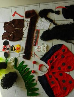 Paket Verkleidung Fasching Kinderparty Spiel - Kleiderkiste Zubehör Hüte, Perücken etc... - Chemnitz