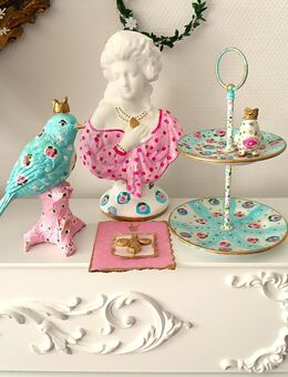 Amanda GoldBee Deko Vintage Shabby Etagere Vogel Büste Landhaus Brocante - Wiggensbach
