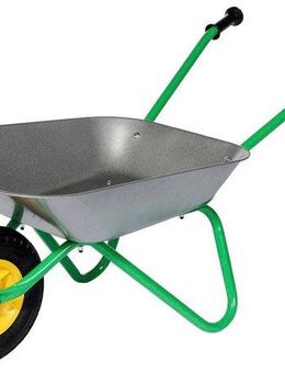 rolly toys® Schubkarre rollyMetallschubkarre, silber/grün, für Kinder, mit Luftreifen, Made in Europe