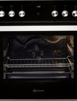 BAUKNECHT Elektro-Herd-Set HEKO PYRO 8830S, mit 3-fach-Teleskopauszug, Pyrolyse-Selbstreinigung, Pyrolyse, PowerHeißluft, Pizzafunktion, 3-fach-Teleskopauszug