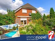 Moderne DHH in Wegendorf: 469 m² Grdst, 113 m² Wfl., 4 Zi., Pool, Jacuzzi, Wintergarten, 2 Terrassen - Altlandsberg