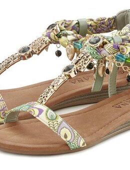 LASCANA Sommerschuh, Sandalette, Sandale mit Schmuckkettchen und Schmucksteinen im Festival-Look VEGAN