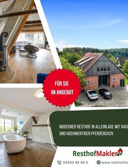 Moderner Resthof in Alleinlage mit Hauskoppel und hochwertigen Pferdeboxen - Rieps