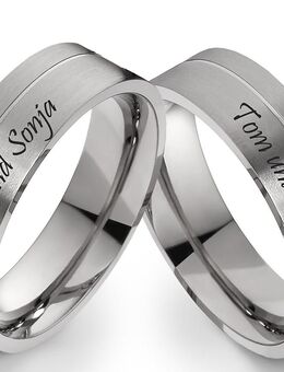Traumhaft elegante Edelstahlringe E172 Unisex mit Außengravur - Aholming