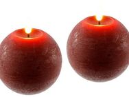 I.GE.A. LED-Kerze LED Echtwachskerze 2er Set, Mit Timer Flackernd Stumpenkerze Adventskerzen Adventskranz