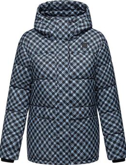 Ragwear Steppjacke Wikesh Print Wasserdichte Damen Winterjacke mit Hahnentritt-Muster