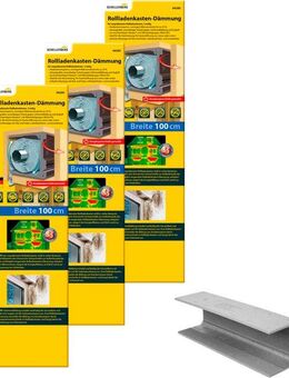 SCHELLENBERG Rollladenkastendämmung 3-teilig, 100 x 28,5 x 1,3 cm, (Set, 3-St), Thermoisolierung für Rollläden, Wärmedämmung
