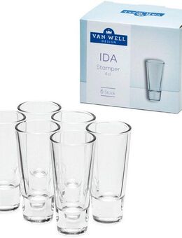 van Well Schnapsglas Ida, Glas, spülmaschinengeeignet, 4 cl, 6-teilig