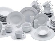 CreaTable Kombiservice Geschirr-Set Arianne (61-tlg), 8 Personen, Porzellan, Service, weiß, klassische, Form, 61 Teile, für 8 Personen