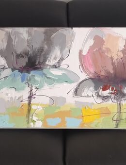 Bild, modern auf Leinwand in ca. 150 x 50 cm, 4 Blumen pastellfarben - Gelsenkirchen