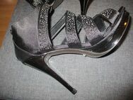 neue high heels,gr 38,schwarz,silber steinchen,reißverschluss - Pforzheim