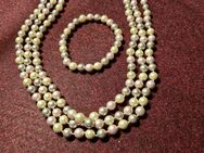 Perlenkette, 3-farbig mit Armband, ungenutzt - Büdingen
