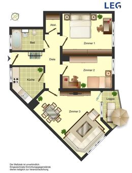 Demnächst frei! 3-Zimmer-Wohnung in Unna Süd - Unna