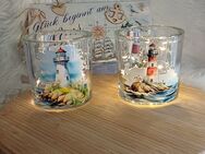 Großes dicken Glas Windlicht Leuchtturm maritime Deko - Rheinbach