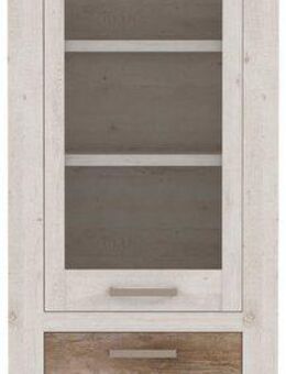 FORTE Vitrine Duro Höhe 212 cm, Glasvitrine mit Schublade, im Landhausstil