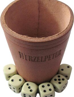 BärenSiegel - Wurzelpeter Kräuterlikör - Würfelbecher mit 6 Würfeln - Doberschütz