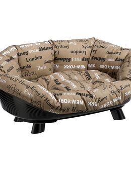 Set Ferplast Hundekorb Siesta Deluxe mit Überzug Sofà - Cities - Set Größe 6 Korb + Überzug + Füße