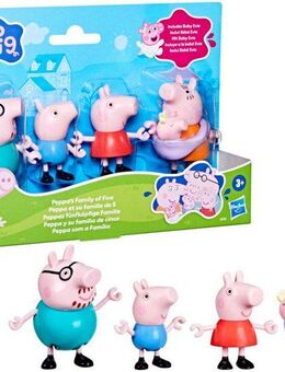 Hasbro Spielfigur Peppa Pig Peppas fünfköpfige Familie, (Set)