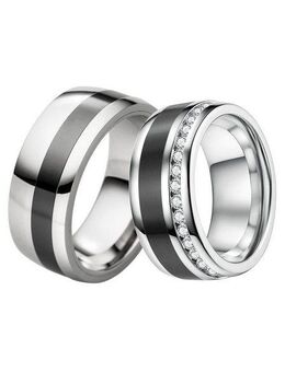 DOOSTI Trauring Schmuck Geschenk Edelstahl Trauring Ehering Partnerring LIEBE, Made in Germany - wahlweise mit oder ohne Zirkonia