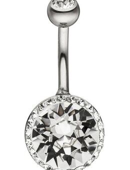 JOBO Bauchnabelpiercing, Edelstahl mit Kristallsteinen