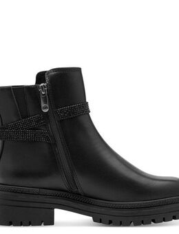 MARCO TOZZI Stiefelette, Blockabsatz, Bikerboots, Zierschnalle mit Strasssteinen besetzt