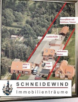 2 Wohnhäuser + Gewerbehalle + Büro mit Garagen + Carport + Holzhaus + Sauna + 2.609 m² Grdstk. - Nordenham