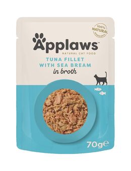 Applaws Cat Natural in Brühe 12 x 70 g - Thunfisch mit Brachse