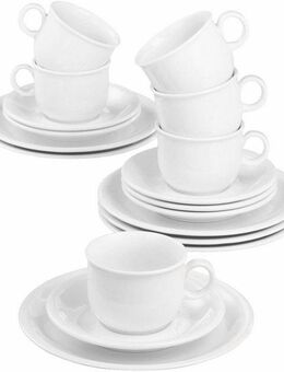 Seltmann Weiden Kaffeeservice Geschirr-Set, Service Compact (18-tlg), 6 Personen, Porzellan, Geschirr-Set, Teller, Tassen, Untertassen, 18 Teile,für 6 Personen