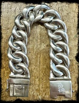 Handgemachtes Breites 925 Silber Armband in XL Sonderlänge 130gr - Köln