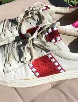 Kennel & Schmenger Sneaker Trainer Turnschuhe Größe 40 Leder Lederschuhe Weiß Rot Pink Nieten - Stuttgart
