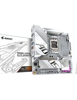 Gigabyte B850M AORUS ELITE WIFI6E ICE Motherboard - AMD Ryzen 9000 Series CPUs, Mainboard