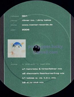 Römer Inc. - Dirty Takes 2006 12" Vinyl Techno Electro Minimal - München Bogenhausen