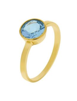 Fascination by Ellen K. Fingerring Gold 375 mit echtem Blautopas (beh) 8mm