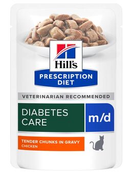 24 + 12 gratis! 36 x 85 g Hill’s Prescription Diet Nassfutter - m/d mit Huhn