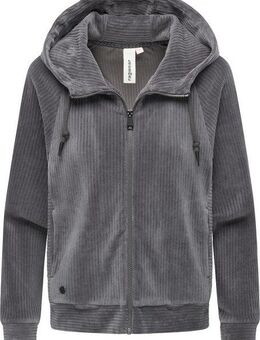 Ragwear Sweatjacke Corduly Cordy Freizeitjacke Zip-Hoodie aus weichem Kord in Samt-Haptik