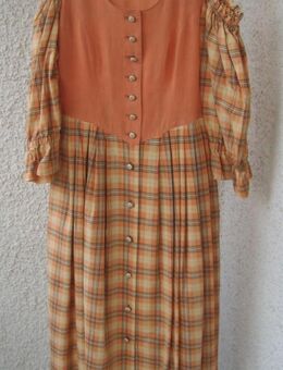 Gr. 38: 2 Trachtenkleider, weinrot + apricot/beige/braun kariert "Berwin & Wolff" + Trachten-Kette, weiß, neuwertig - München