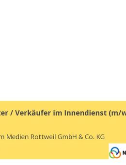 Mediaberater / Verkäufer im Innendienst (m/w/d) - Rottweil