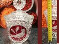 Bonboniere mit Deckel, H 21,5 cm, Bleikristall Glas, Roter Vogel in 10115