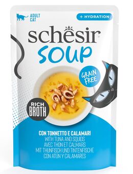 Sparpaket Schesir Cat Soup 24 x 40 g - Thunfisch und Tintenfisch