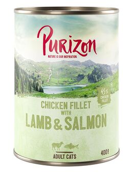 Purizon Adult 6 x 400 g - getreidefrei - Hühnerfilet mit Lachs & Lamm