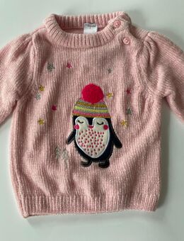 Baby Babygirl Kinder Pullover Pulli sehr weich Pinguin 3D Weihnachten Nikolaus Knöpfbarer Verschluss Stickerei Gr. 62 - Albstadt