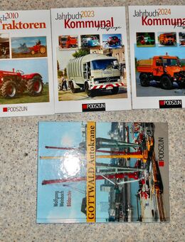 Jahrbuch Traktoren 2010, Jahrbuch Kommunal 2023 und 2024, Buch Gottwald Autokranwagen - Bayreuth