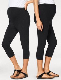 Neun Monate Umstandsleggings, 2er Pack Capri Hosen für Schwangerschaft und Stillzeit (Packung, 2-tlg), in Caprilänge