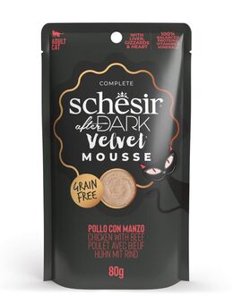 Schesir After Dark Velvet Mousse 12 x 80 g - Huhn mit Rindfleisch
