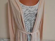 Box#3 Biaggini Bluse L 44 Blusenshirt langarm mit Cardigan beige weich Shirt - Mühlberg (Elbe)